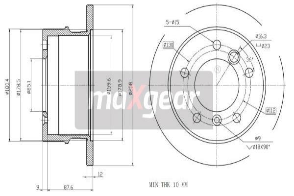 Brzdový kotúč MAXGEAR (19-0793MAX)