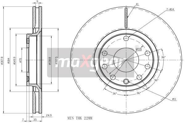 Brzdový kotúč MAXGEAR (19-1019)