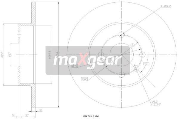 Brzdový kotúč MAXGEAR (19-1020)