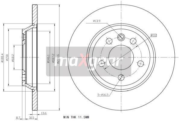 Brzdový kotúč MAXGEAR (19-1218)