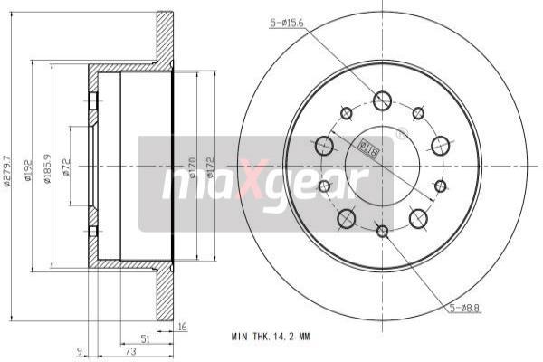 Brzdový kotúč MAXGEAR (19-1876)