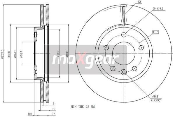 Brzdový kotúč MAXGEAR (19-2332MAX)