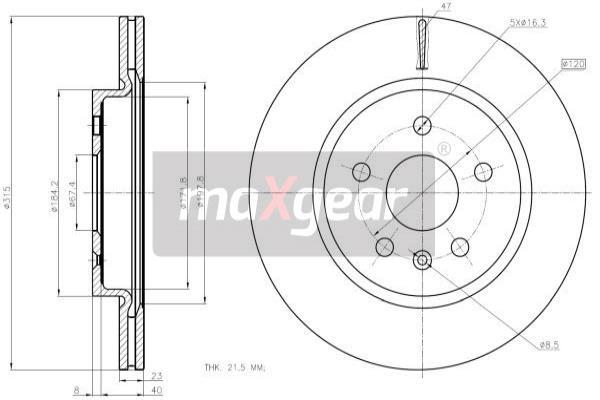 Brzdový kotúč MAXGEAR (19-2368MAX)