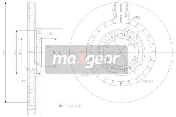 Brzdový kotúč MAXGEAR (19-2446)