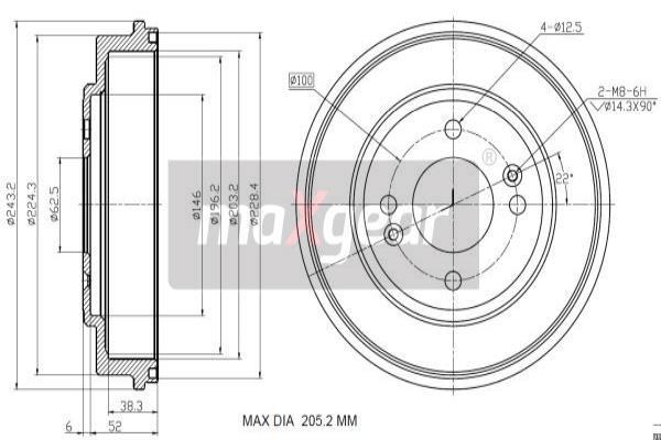 Brzdový bubon MAXGEAR (19-3201)